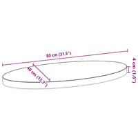 Thumbnail for Tischplatte Hellbraun 80x40x4 cm Massivholz Eiche Oval