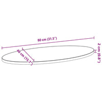 Thumbnail for Tischplatte Dunkelbraun 80x40x2 cm Massivholz Eiche Oval