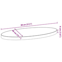 Thumbnail for Tischplatte Dunkelbraun 80x40x4 cm Massivholz Eiche Oval