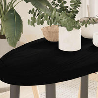 Thumbnail for Tischplatte Dunkelbraun 80x40x4 cm Massivholz Eiche Oval