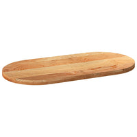 Thumbnail for Tischplatte Hellbraun 120x60x4 cm Massivholz Eiche Oval