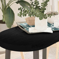 Thumbnail for Tischplatte Dunkelbraun 80x40x4 cm Massivholz Eiche Oval