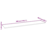 Thumbnail for Küchenarbeitsplatte 300x63,5x4 cm Massivholz Eiche Rechteckig