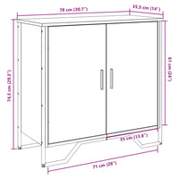 Thumbnail for Sideboard Grau Sonoma 78x35,5x74,5 cm Holzwerkstoff