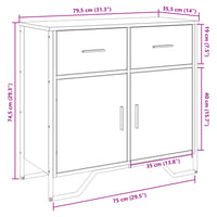 Thumbnail for Sideboard Schwarz 79,5x35,5x74,5 cm Holzwerkstoff