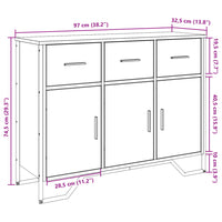 Thumbnail for Sideboard Grau Sonoma 97x32,5x74,5 cm Holzwerkstoff