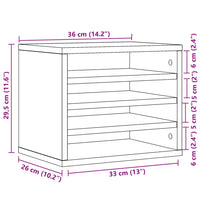 Thumbnail for Schreibtisch-Organizer Weiß 36x26x29,5 cm Holzwerkstoff