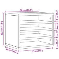 Thumbnail for Schreibtisch-Organizer Grau Sonoma 36x26x29,5 cm Holzwerkstoff