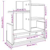 Thumbnail for Schreibtisch-Organizer Grau Sonoma 49x20x52,5 cm Holzwerkstoff