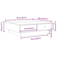 Thumbnail for Couchtisch Weiß 90x90x28 cm Holzwerkstoff