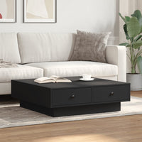 Thumbnail for Couchtisch Schwarz 90x90x28 cm Holzwerkstoff