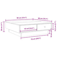 Thumbnail for Couchtisch Schwarz 90x90x28 cm Holzwerkstoff