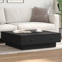 Thumbnail for Couchtisch Schwarz 90x90x28 cm Holzwerkstoff