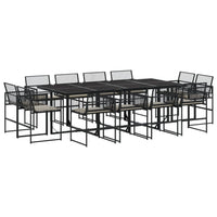 Thumbnail for 13-tlg. Garten-Essgruppe mit Kissen Schwarz Poly Rattan