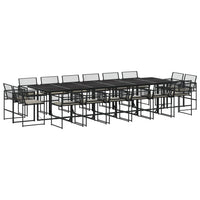 Thumbnail for 17-tlg. Garten-Essgruppe mit Kissen Schwarz Poly Rattan