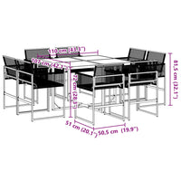Thumbnail for 9-tlg. Garten-Essgruppe Schwarz Poly Rattan