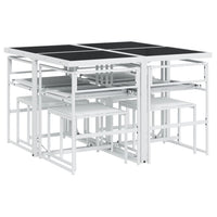 Thumbnail for 9-tlg. Garten-Essgruppe mit Kissen Weiß Textilene