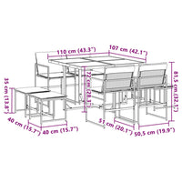 Thumbnail for 9-tlg. Garten-Essgruppe mit Kissen Weiß Textilene