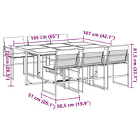 Thumbnail for 7-tlg. Garten-Essgruppe mit Kissen Weiß Textilene