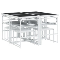 Thumbnail for 9-tlg. Garten-Essgruppe mit Kissen Weiß Textilene