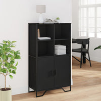 Thumbnail for Highboard Schwarz 79,5x35,5x137,5 cm Holzwerkstoff
