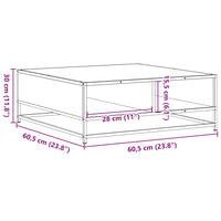 Thumbnail for Couchtisch Grau Sonoma 60,5x60,5x30 cm Holzwerkstoff und Metall