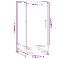 Thumbnail for Sideboard Grau Sonoma 35,5x35x76 cm Holzwerkstoff und Metall