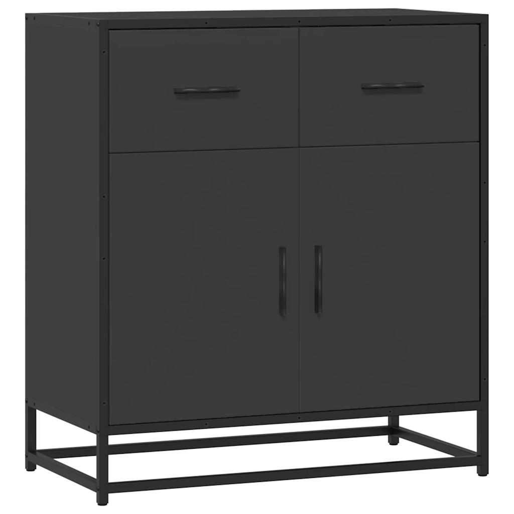 Sideboard Schwarz 68x35x76 cm Holzwerkstoff und Metall