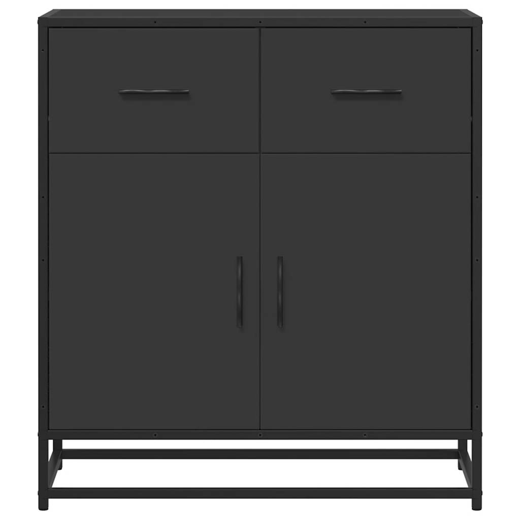 Sideboard Schwarz 68x35x76 cm Holzwerkstoff und Metall