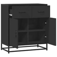 Thumbnail for Sideboard Schwarz 68x35x76 cm Holzwerkstoff und Metall