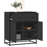 Thumbnail for Sideboard Schwarz 68x35x76 cm Holzwerkstoff und Metall