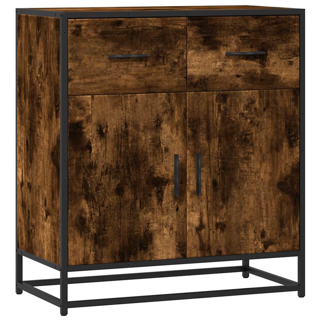 Sideboard Räuchereiche 68x35x76 cm Holzwerkstoff und Metall