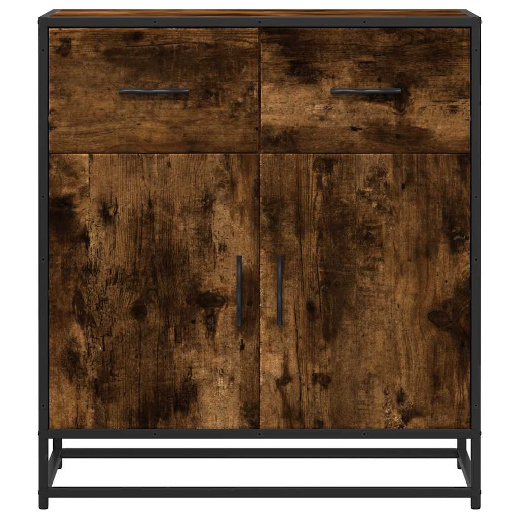 Sideboard Räuchereiche 68x35x76 cm Holzwerkstoff und Metall