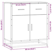 Thumbnail for Sideboard Räuchereiche 68x35x76 cm Holzwerkstoff und Metall