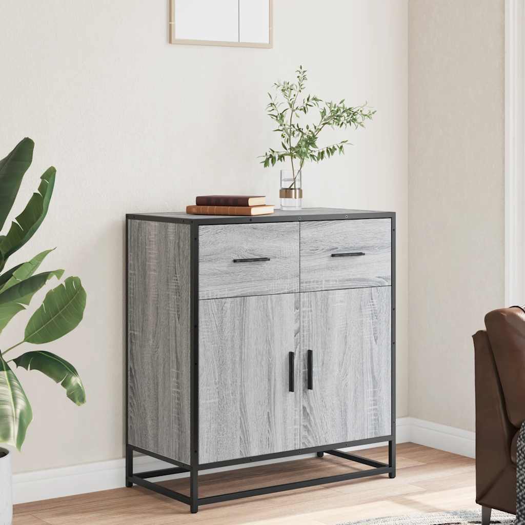 Sideboard Grau Sonoma 68x35x76 cm Holzwerkstoff und Metall