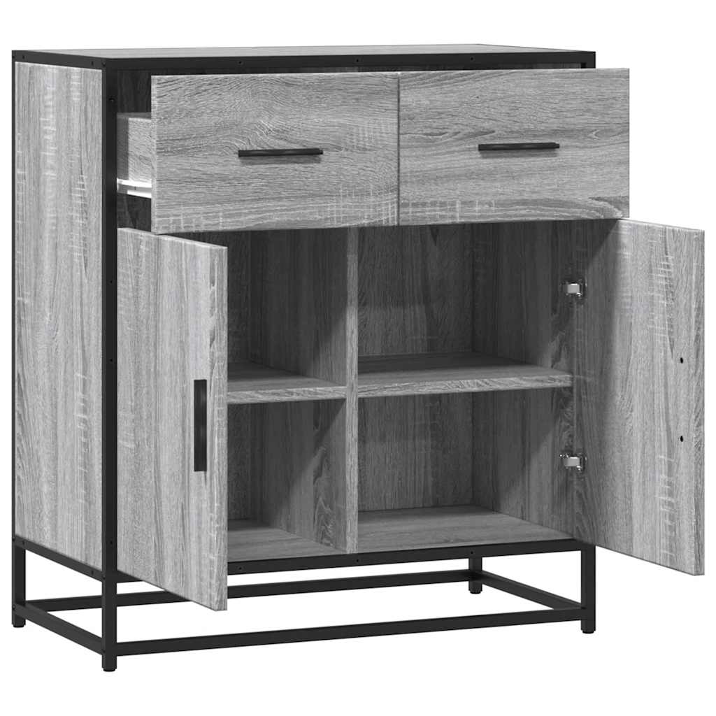 Sideboard Grau Sonoma 68x35x76 cm Holzwerkstoff und Metall