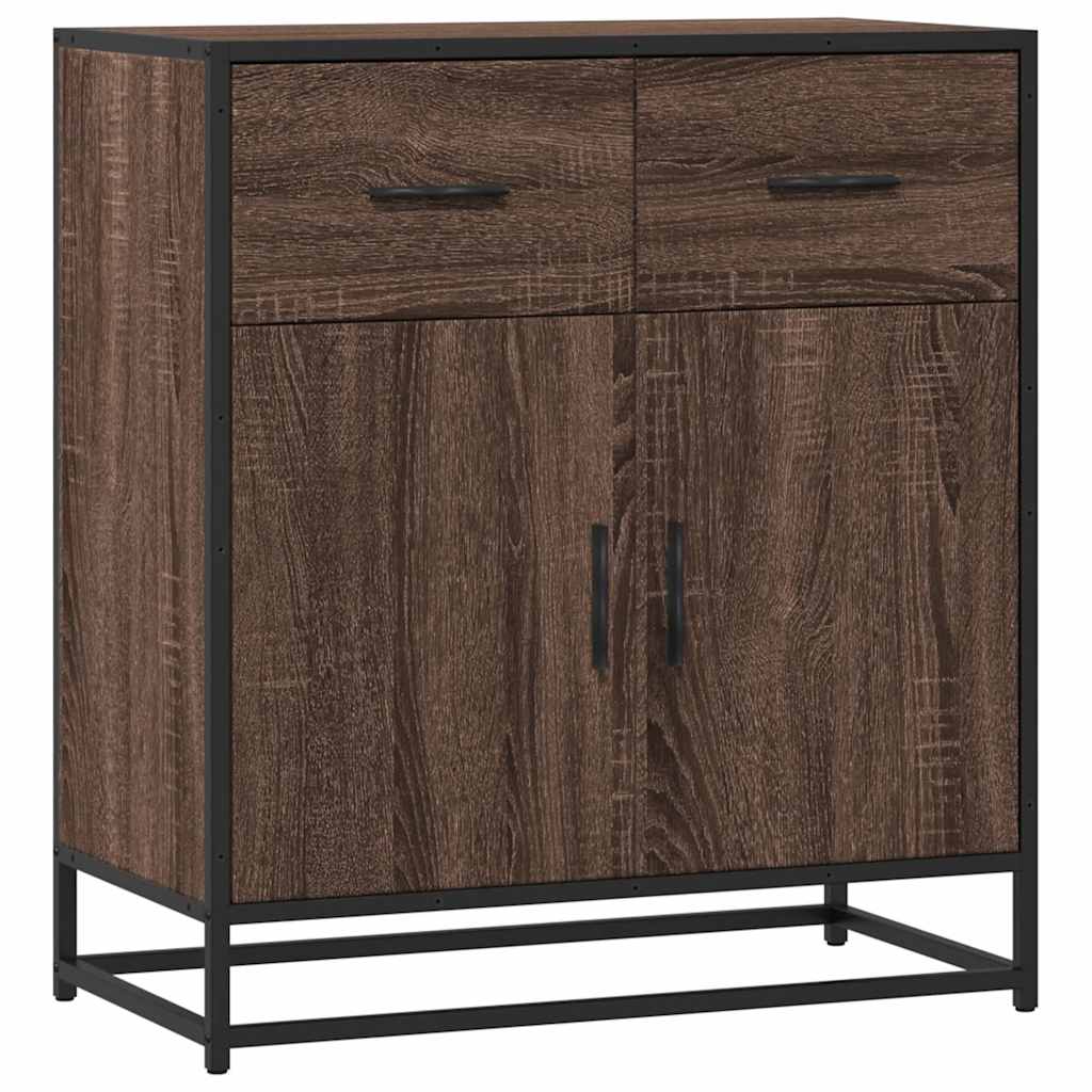 Sideboard Braun Eichen-Optik 68x35x76 cm Holzwerkstoff & Metall
