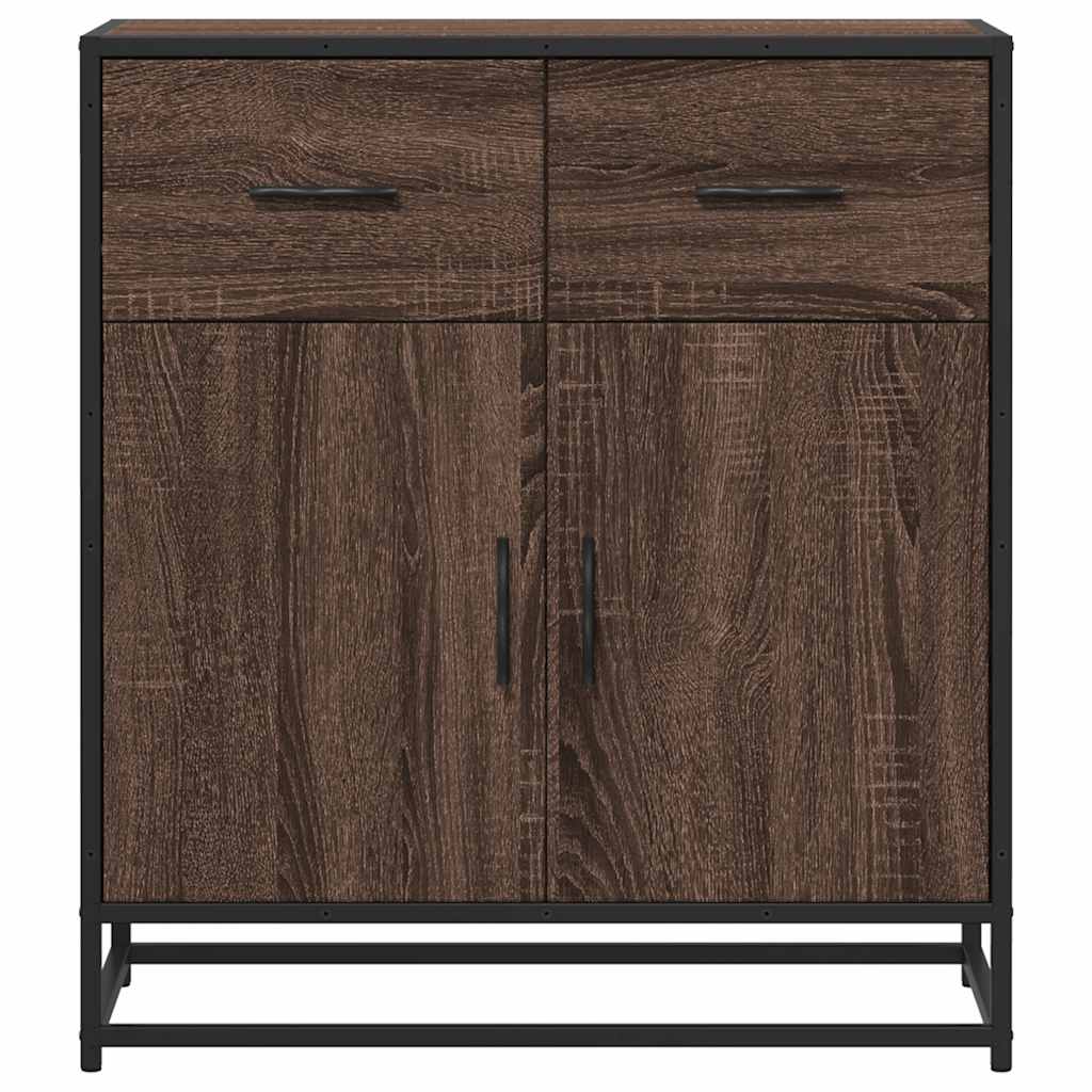Sideboard Braun Eichen-Optik 68x35x76 cm Holzwerkstoff & Metall