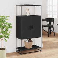 Thumbnail for Highboard Schwarz 68x35x139 cm Holzwerkstoff und Metall