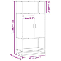 Thumbnail for Highboard Grau Sonoma 68x35x139 cm Holzwerkstoff und Metall