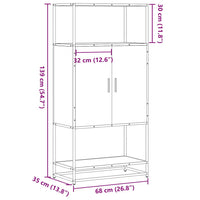 Thumbnail for Highboard Braun Eichen-Optik 68x35x139 cm Holzwerkstoff Metall