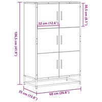 Thumbnail for Highboard Sonoma-Eiche 68x35x106,5 cm Holzwerkstoff Metall