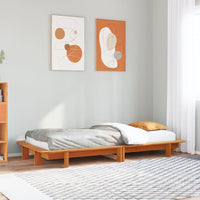 Thumbnail for Massivholzbett ohne Matratze Wachsbraun 75x190 cm Kiefernholz