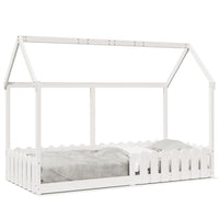 Thumbnail for Kinderbett Hausbett Weiß 90x200 cm Massivholz Kiefer