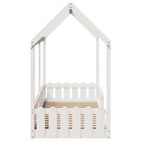 Thumbnail for Kinderbett Hausbett Weiß 80x200 cm Massivholz Kiefer