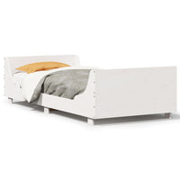Thumbnail for Massivholzbett ohne Matratze Weiß 90x190 cm Kiefernholz