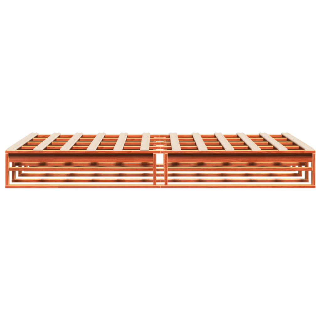 Massivholzbett ohne Matratze Wachsbraun 120x190 cm Kiefernholz