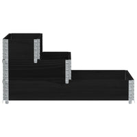 Thumbnail for Paletten-Aufsatzrahmen 3-fach Schwarz 120x80 cm Massivholz