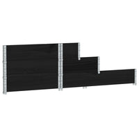 Thumbnail for Paletten-Aufsatzrahmen 3-fach Schwarz 120x80 cm Massivholz