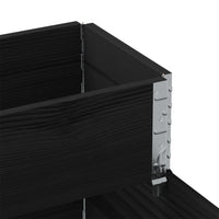 Thumbnail for Paletten-Aufsatzrahmen 3-fach Schwarz 120x80 cm Massivholz